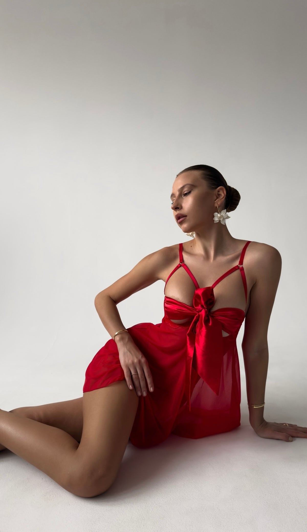 Supriz Babydoll Kırmızı Önden Bağlama