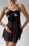 Supriz Babydoll Siyah Önden Bağlama